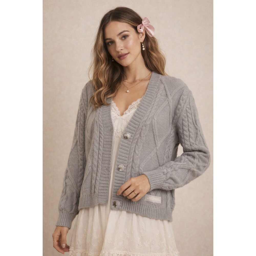 Taylor Swift The Tortured Poets Department TTPD Cardigan Grey Sweater Merch M/L
